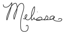 Melissa signature, glisten and grace design